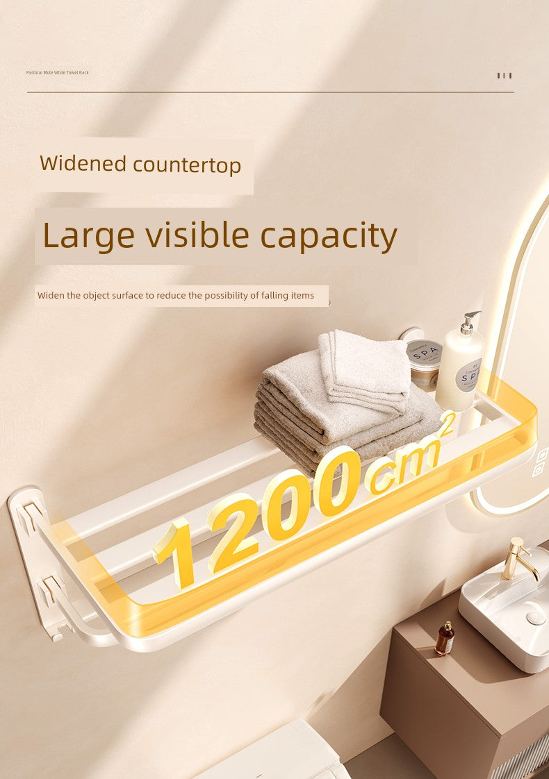 White Bathroom Wall-Mounted Toilet Towel Rack