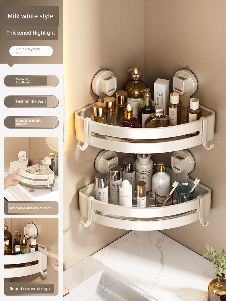 Suction Cup Punch-Free Corner Toilet Bathroom Storage Rack