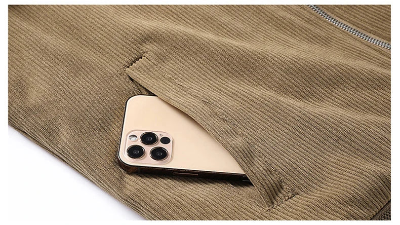 Large Size 5XL New Autumn Winter Stand Collar Slim Jacket Men Fashion Casual Warm Corduroy Outwear Men Cotton Jacket Coat