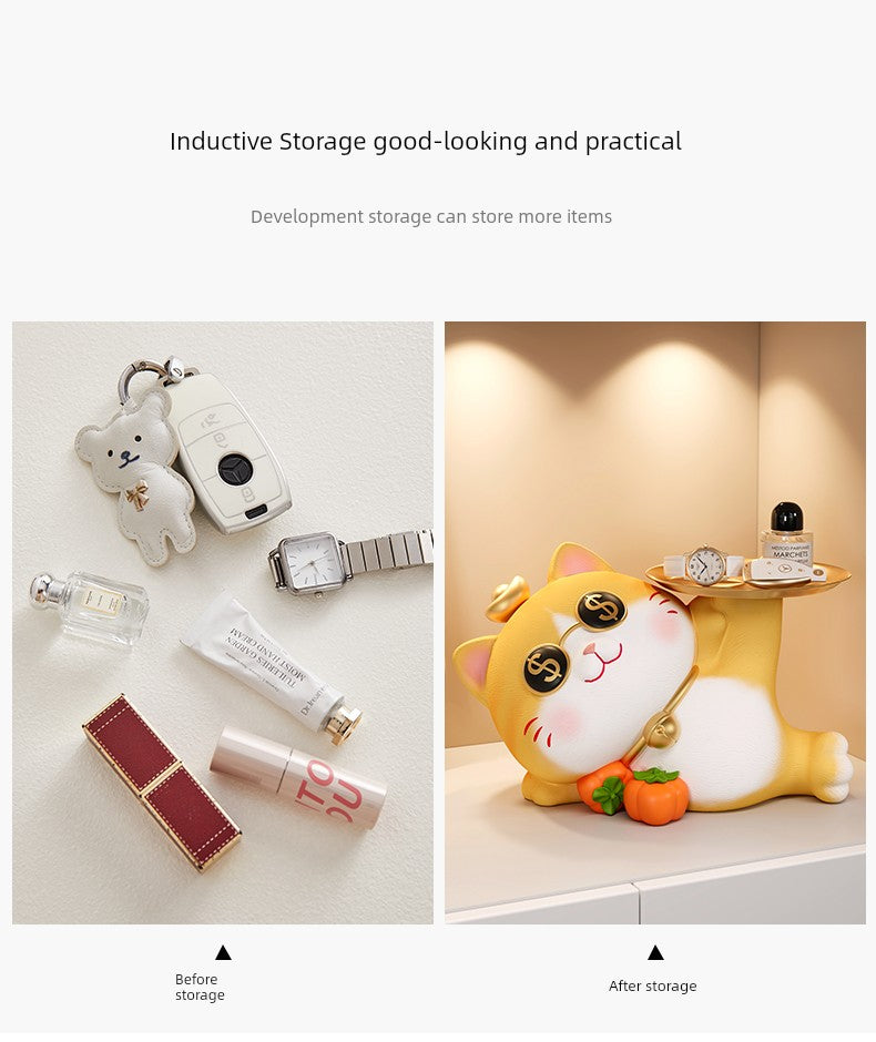 Key Storage Entrance Tray Housewarming Fortune Cat