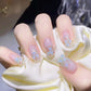 24Pcs Mid-length Ballet False Nails Cute Childlike Rainbow Press On Nails Iced Through Milk Tea Fake Nails Free Shipping Items