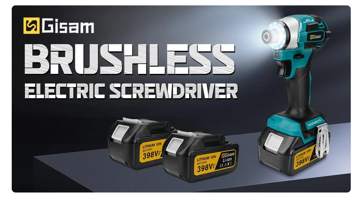 688N.m 8-Speed 1/4'' Brushless Electric Screwdriver Cordless Screwdriver Electric Drill Impact Driver Kit for Makita 18V Battery