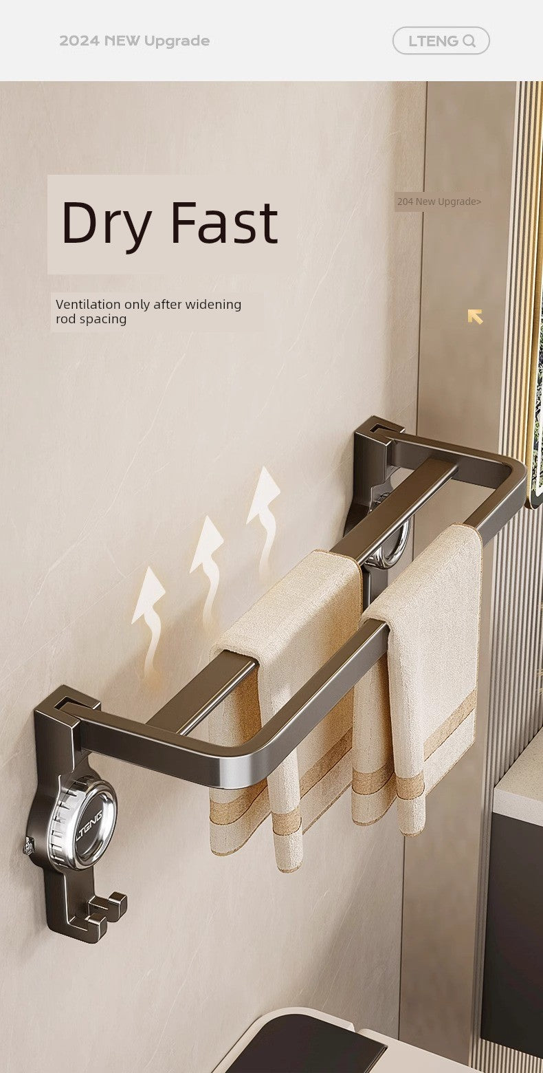 Suction Cup Towel Rack Punch-Free Toilet Bathroom Storage Rack Integrated Wall-Mounted Toilet Bath Storage Bath Towel Rack