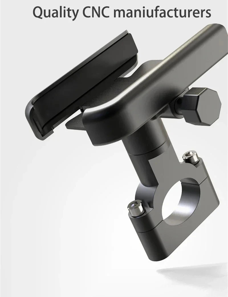 Motorcycle Bicycle Phone Holder GPS Bracket Cellphone Stand Mirror Handlebar Mount Compatible For Smartphone Between 3.0 to 6.5"