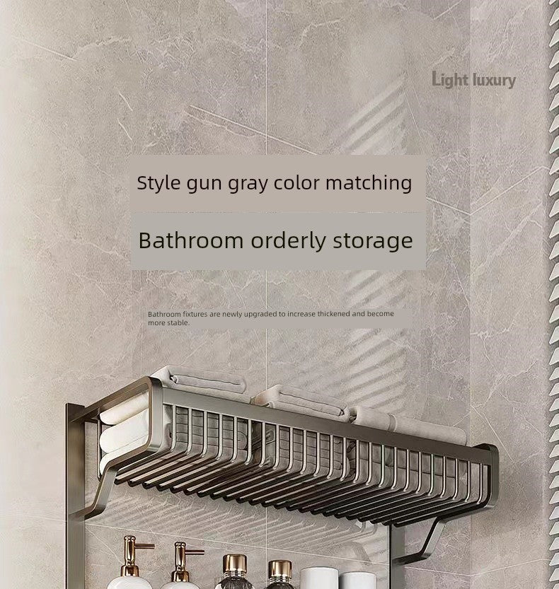Bathroom Integrated Storage Rack Towel Rack Wall-Mounted Punch-Free Wall Bathroom Toilet Storage Washstand