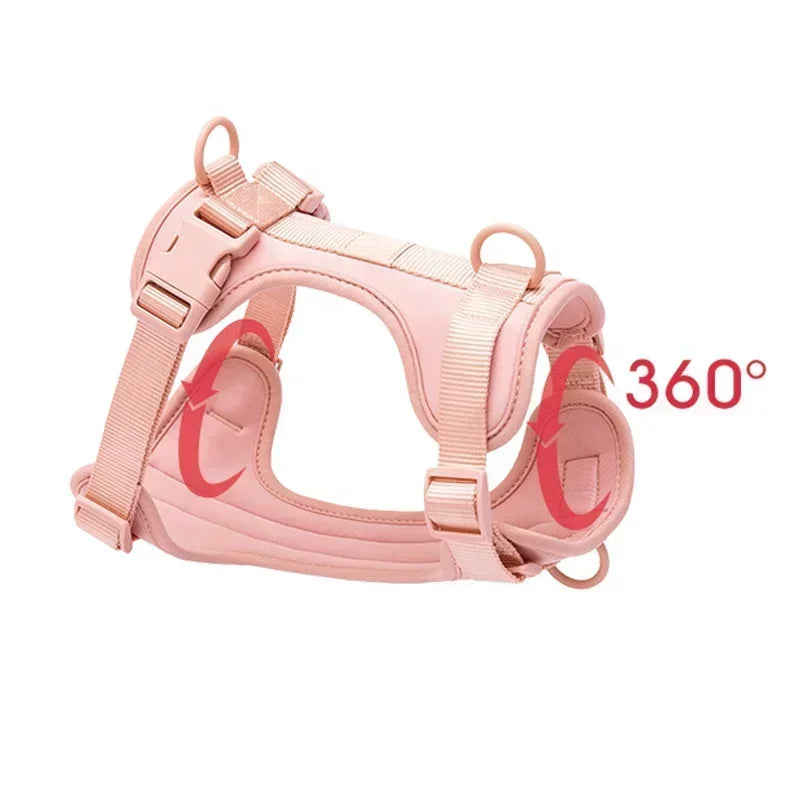 PVC Soft Pink Dog Harness Set And Leash Colar For Pet Dogs