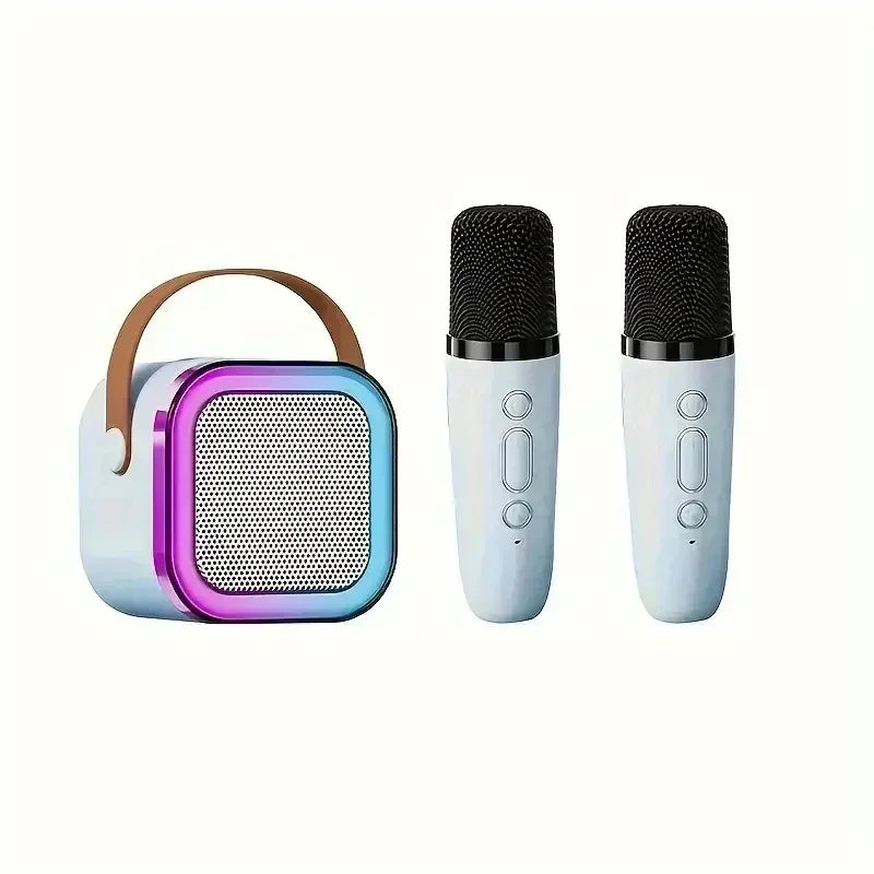 K12 Bluetooth Karaoke Machine Portable 5.3 PA Speaker System with 1-2 Wireless Microphones Home Family Singing Children's Gifts