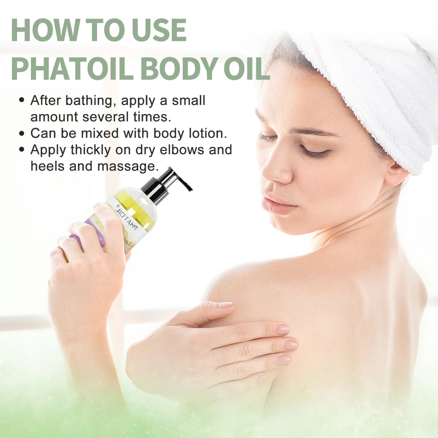 PHATOIL 260ML Vanilla Body Oil For Skin Face Care Massage Oil Repairing Smoothing Skin Care Ginger Grapefruit Essential Body Oil