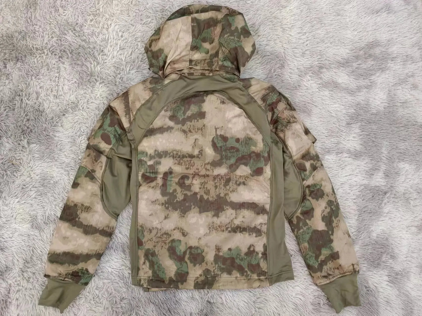 Mens CamouflageTactical Jacket Lightweight Cotton Clothes Autumn Winter Outdoor Waterproof Hooded Padded Coat Hiking Windbreaker