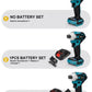 588N.m Cordless Brushless Impact Driver Kit Cordless Drill Electric Screwdriver 4-Speed 1/4‘’ 3 LED Light for Makita 18V Battery