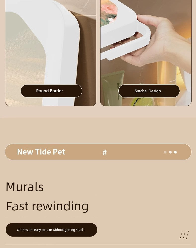 Mural Storage Box Clean Clothes Foldable Cabinet Bath