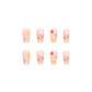 24Pcs Mid-length Ballet False Nails Cute Childlike Rainbow Press On Nails Iced Through Milk Tea Fake Nails Free Shipping Items