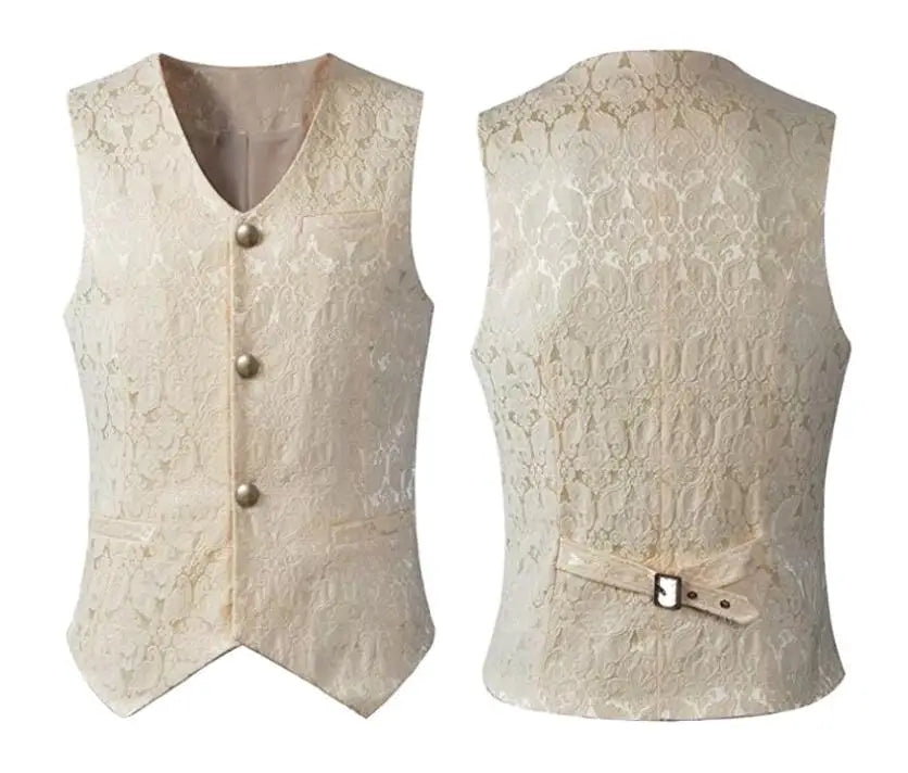 Medieval Vampire Cosplay Costume Steampunk Jacket Vest Coat Victorian Ghost Gothic Blazer Suits Stand Collar Trench Men's Shirt