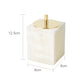White Onyx Natural Marble Bathroom Accessories Luxury Soap Dispenser Cotton Swabs Container Reed diffuser Tray Bathroom Set