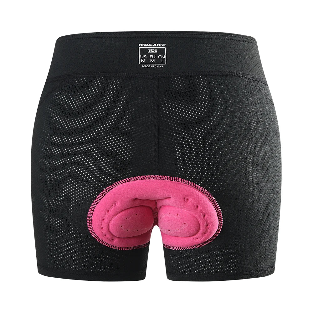 WOSAWE Cycling Underwear Women 5D Gel Padded Shorts Breathable Shockproof Underwear Mountain Bike Tights MTB Bicycle Underpants