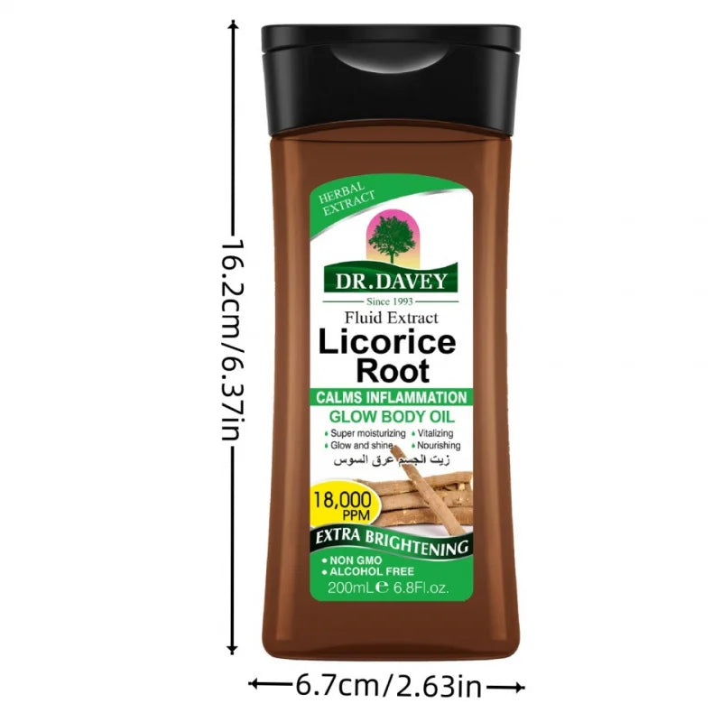 200mlLicorice Body Oil Licorice Root Glow Body OilBody Skin Care Oil Moisturizing Essential Oil Body Oil Full Body Essential Oil