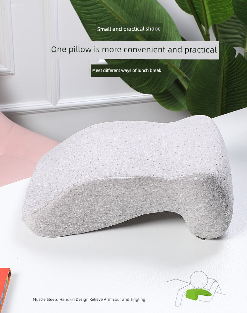Ice Silk Afternoon Nap Pillow Stomach Sleeper Pillow Office Primary School Student Stomach Sleeper Pillow Lunch Break Sleeping Artifact Pillow Boys Style Summer