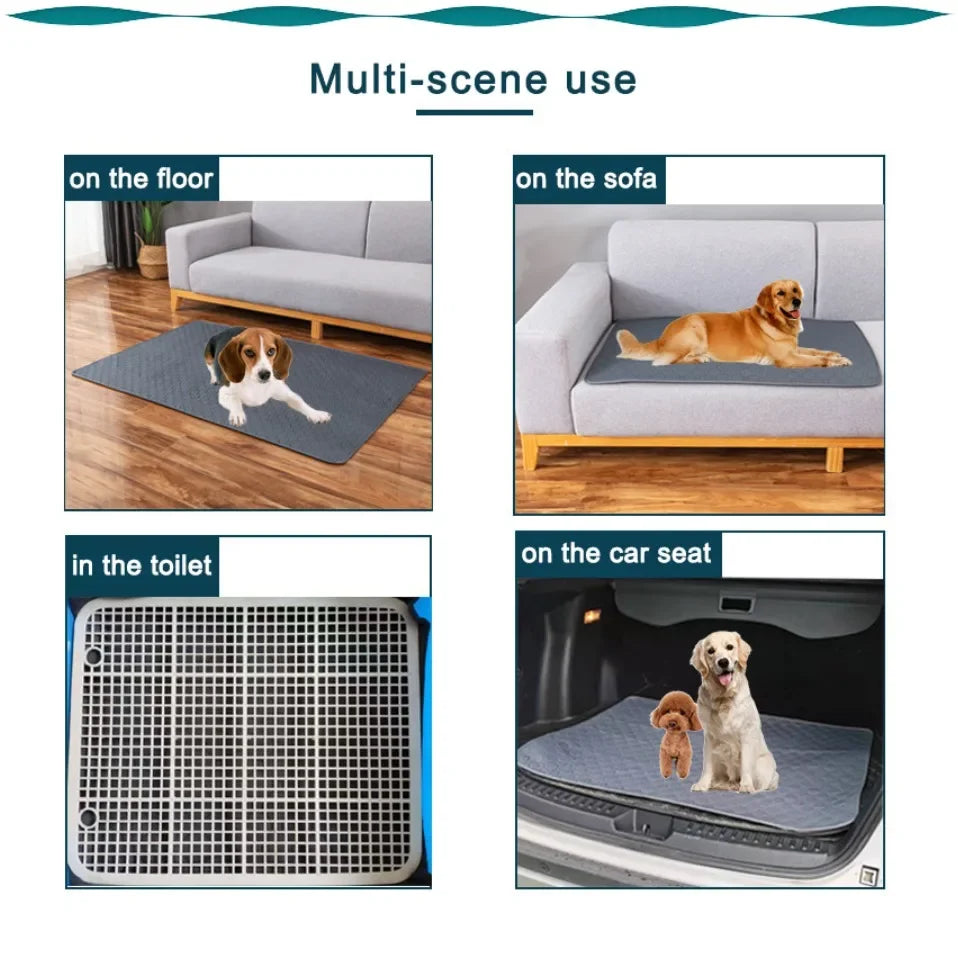 Reusable Dog Pee Pad Blanket Absorbent Diaper Washable Puppy Training Pad Pet Bed Urine Mat for Pet Car Seat Cover Pet Supplies