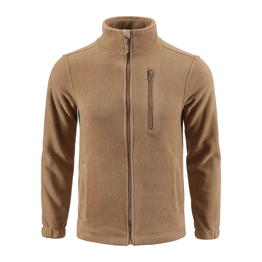 Mens Tactical Fleece Jacket Russian Camouflage US Military Work Coat Autumn Winter Outdoor Warm Zip Cardigan Jacket Inner Lining