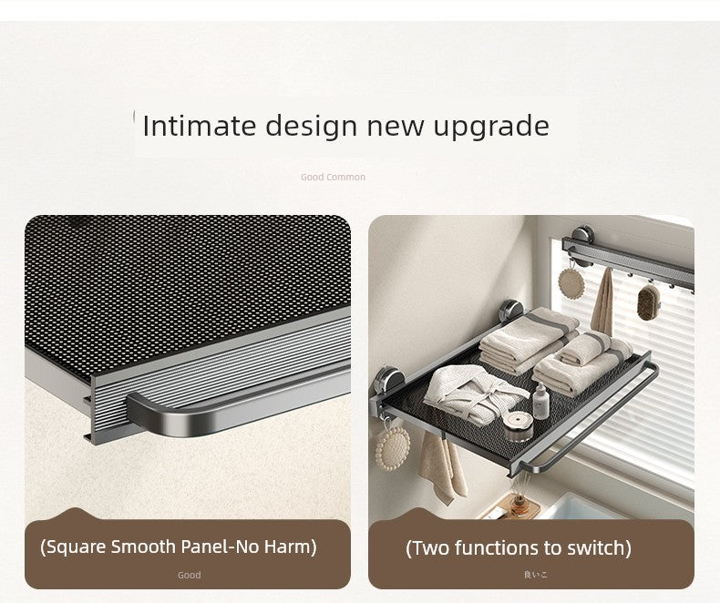 Retractable Bath Towel Rack Clothes Toilet Punch-Free Suction Cup