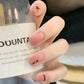 24Pcs Mid-length Ballet False Nails Cute Childlike Rainbow Press On Nails Iced Through Milk Tea Fake Nails Free Shipping Items