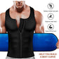 Men's Waist Trainer Body Shaper Sauna Sweat Waist Trainer Vest with Zipper Workout Sauna Suit with Adjustable Waist Trimmer Belt