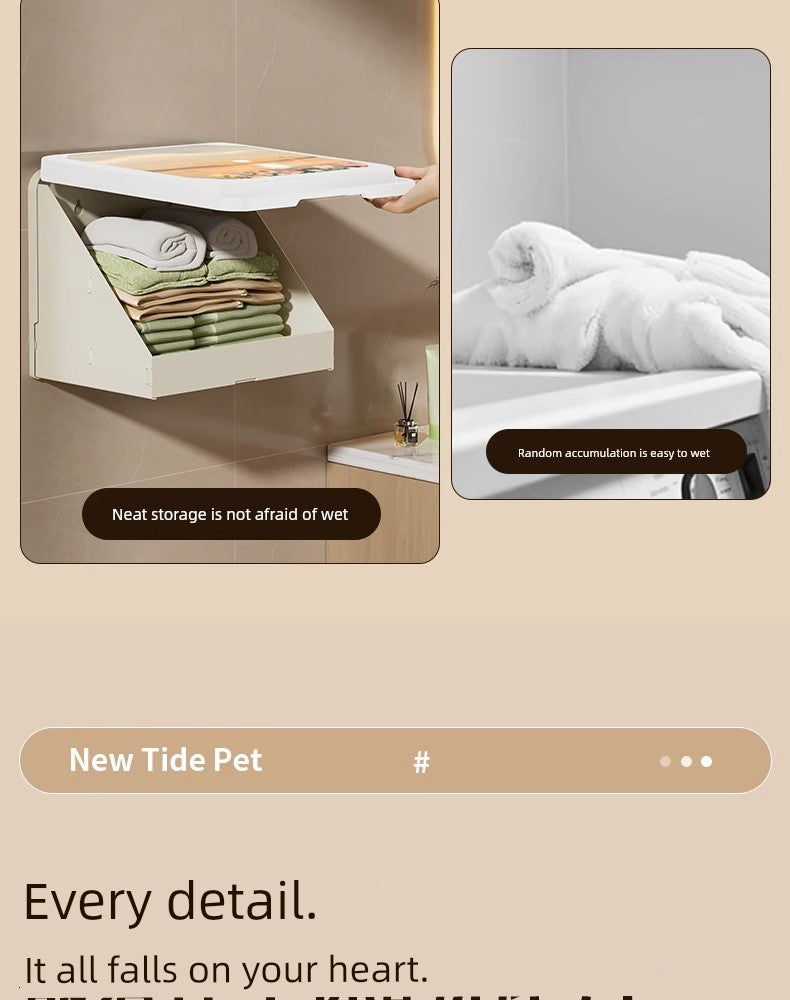 Mural Storage Box Clean Clothes Foldable Cabinet Bath