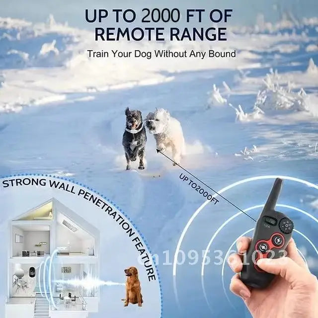 Electric Pet Training Collar, Remote Control, Anti Bark Vibration Collars Dog Sound, for Dogs, Waterproof, Rechargeable, Colar