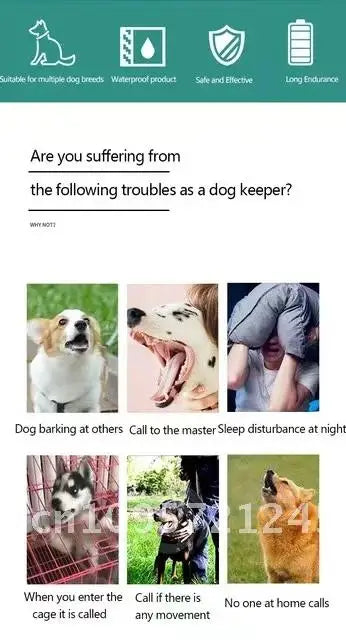 Electric Bark Training Collar, Remote Control, Anti Dog Vibration for Colar Pet Dogs, Collars Rechargeable, Waterproof, Sound,