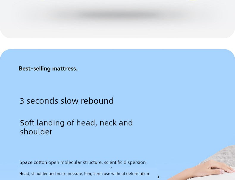 Banana Fruit Puff Memory Cotton Pillow Non-Pressure Stiff Neck Special Super Soft Cervical Support Improve Sleeping Pillowcase and Pillow Core