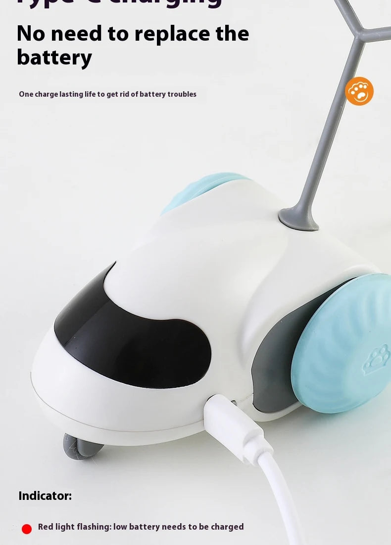 Smart Interactive Cat Toy Car Auto-Running Pet Vehicle with Obstacle Detection Durable for Indoor Cats Play