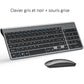 AZERTY French Layout 2.4G Mouse Keyboard Ultra-Slim Wireless Keyboard and Mouse Set Silent Compact for PC Laptop Windows