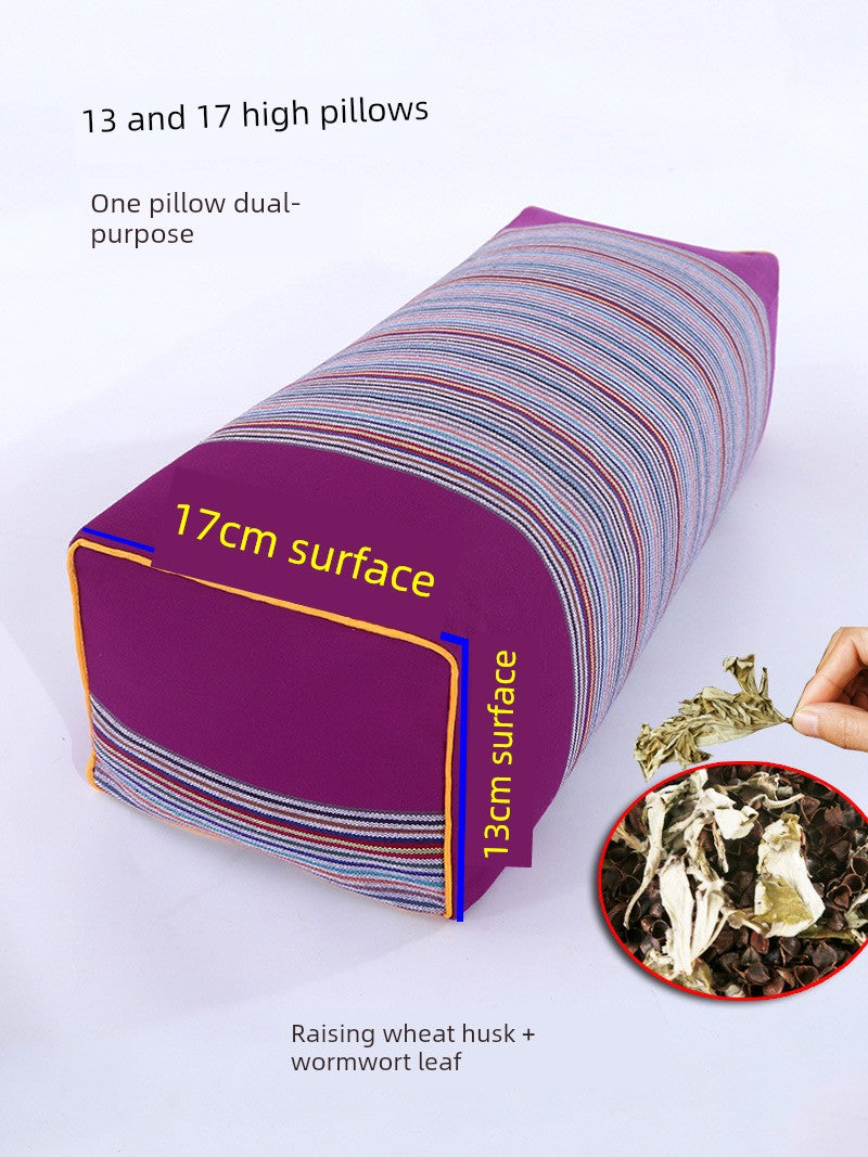 13 and 17 High Pillow Buckwheat Hull Moxa Leaf Pillow Hard Pillow Super High Pillow Adult Senior Buckwheat Pillow Removable and Washable