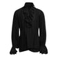 Medieval Vampire Cosplay Costume Steampunk Jacket Vest Coat Victorian Ghost Gothic Blazer Suits Stand Collar Trench Men's Shirt