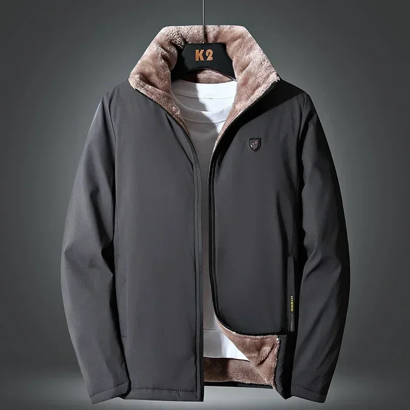 2024 Men Outdoor Winter Windproof Warm Thick Fleece Jacket Men Fashion Casual Coat Men Autumn Brand Outwear Classic Jacket Men