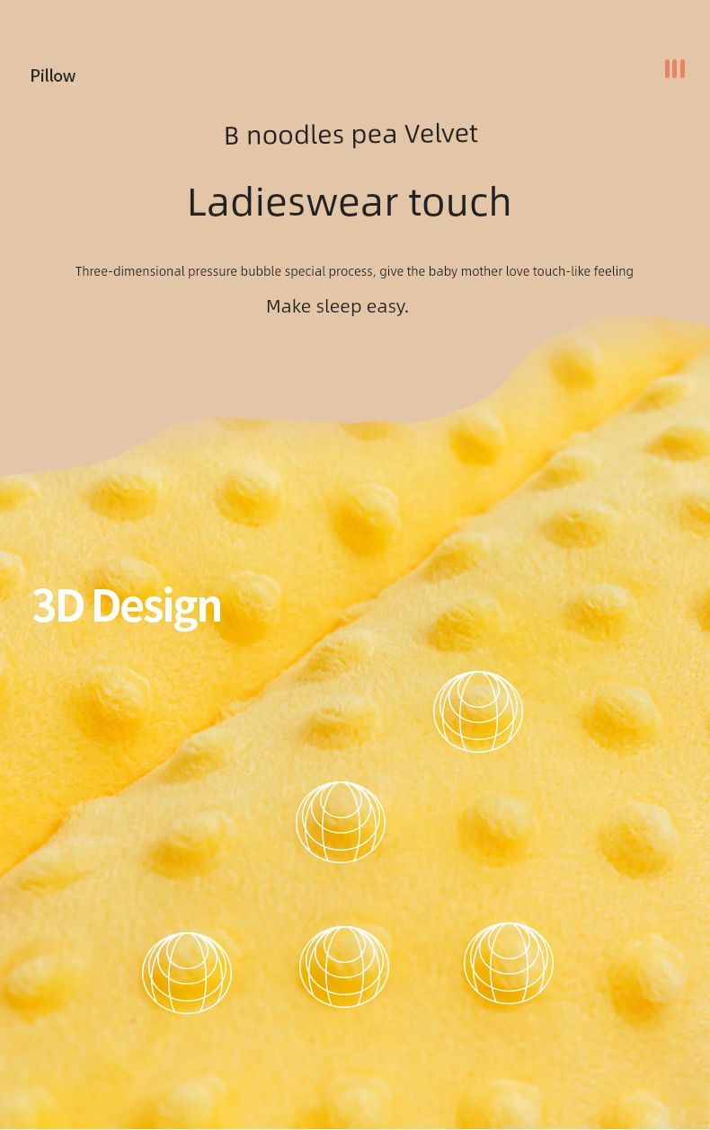 Kids Baby Removable and Washable Cotton Pillow