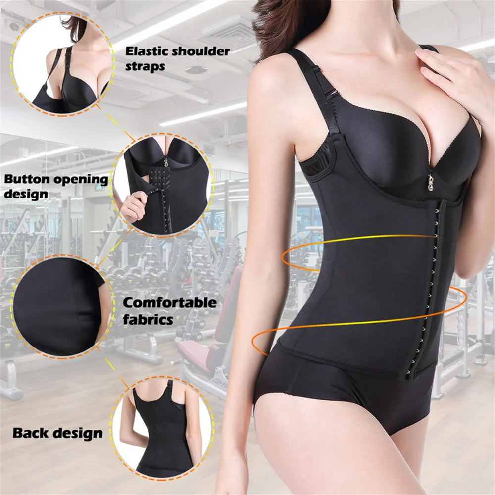 Women Shapewear Underbust Corset Body Shaper Latex Waist Trainer Steel Boned Corset Vest Waist Trainer Girdle Sport Workout