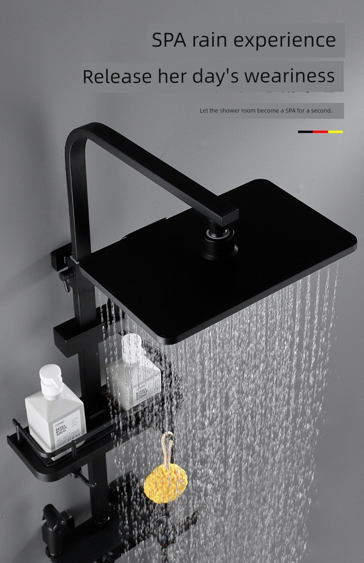 Copper Constant Temperature Black For Home Supercharged Shower Head