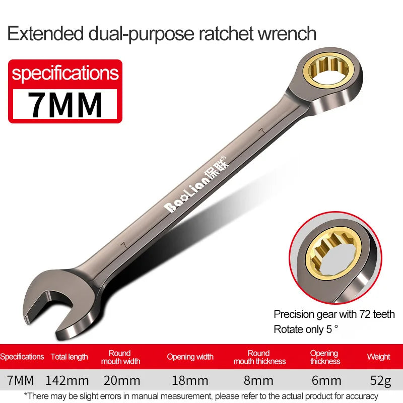 1Pc Universal Torx Wrench Adjustable Torque 6-32mm Ratchet Spanner for Bicycle Motorcycle Car Repair Tools Mechanical Tool