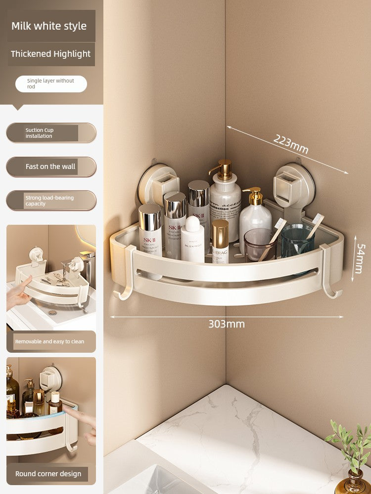 Suction Cup Punch-Free Corner Toilet Bathroom Storage Rack
