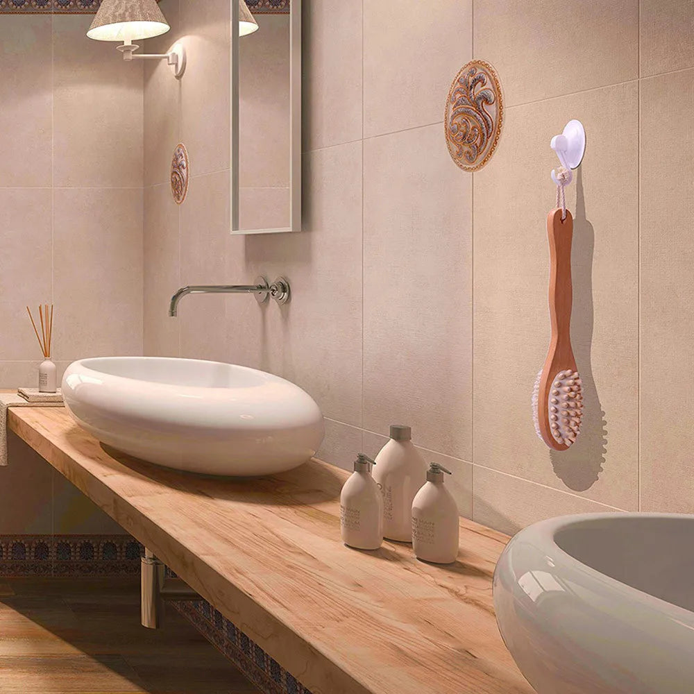 Double-sided Natural Bristle Bath Brush Exfoliating Wooden Body Massage Shower Brush SPA Woman Man Skin Care Dry Long Body Brush