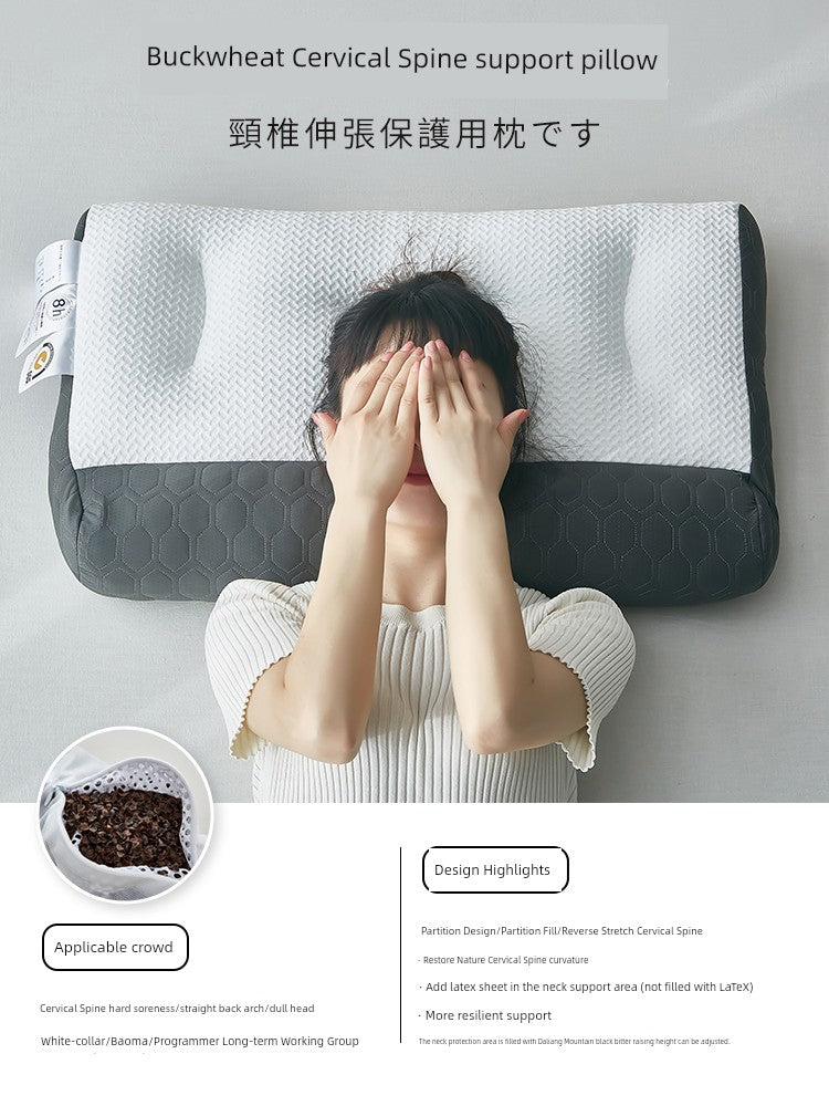For Cervical Spine Pillow Cervical Support Improve Sleeping Support Stretch Straightening Reverse Bow Pillow One-Pair Package Sleep
