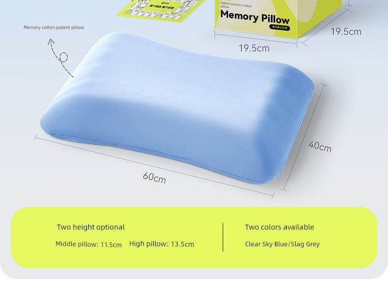 Banana Fruit Puff Memory Cotton Pillow Non-Pressure Stiff Neck Special Super Soft Cervical Support Improve Sleeping Pillowcase and Pillow Core