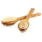 Double-sided Natural Bristle Bath Brush Exfoliating Wooden Body Massage Shower Brush SPA Woman Man Skin Care Dry Long Body Brush