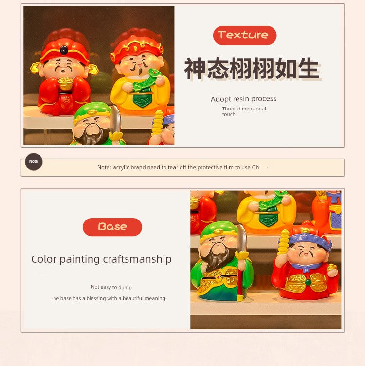 Five-Way God of Wealth All-Way Fairy Home Bookcase Entrance Decoration Decoration Household Full Set Display Stand Gift Decoration