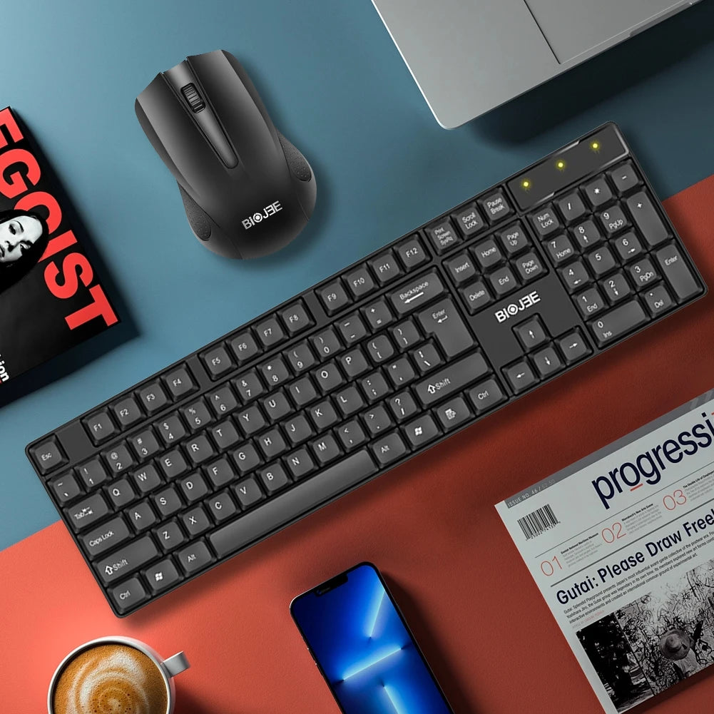 2.4G Wireless Keyboard Mouse Combo Multimedia Wireless Keyboard and Ergonomic Mouse Set USB Receiver For PC Notebook Laptop