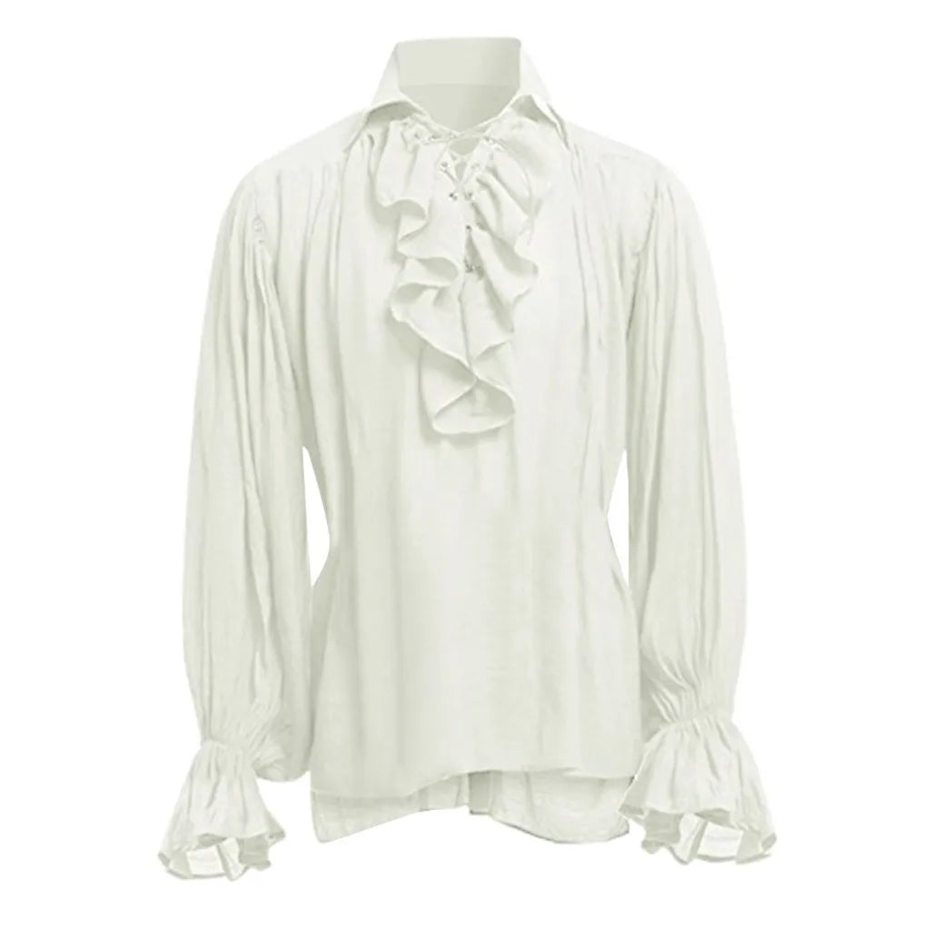 Medieval Vampire Cosplay Costume Steampunk Jacket Vest Coat Victorian Ghost Gothic Blazer Suits Stand Collar Trench Men's Shirt