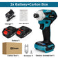 588N.m Cordless Brushless Impact Driver Kit Cordless Drill Electric Screwdriver 4-Speed 1/4‘’ 3 LED Light for Makita 18V Battery