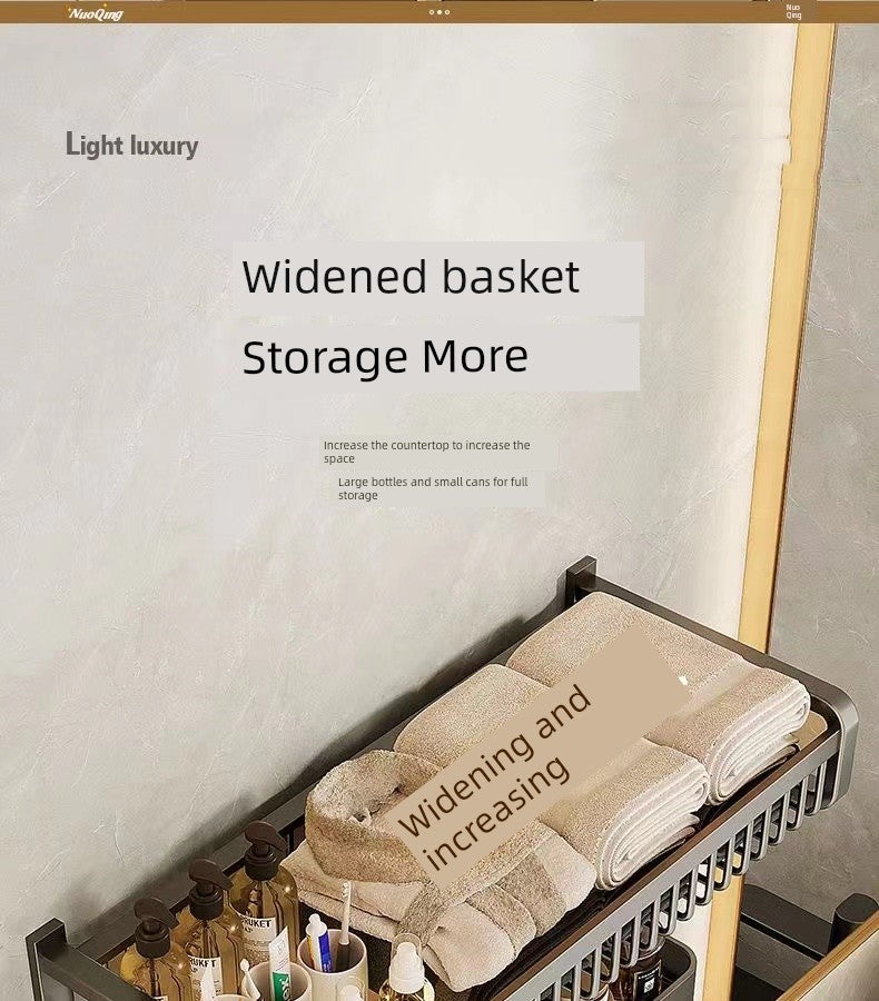 Bathroom Integrated Storage Rack Towel Rack Wall-Mounted Punch-Free Wall Bathroom Toilet Storage Washstand