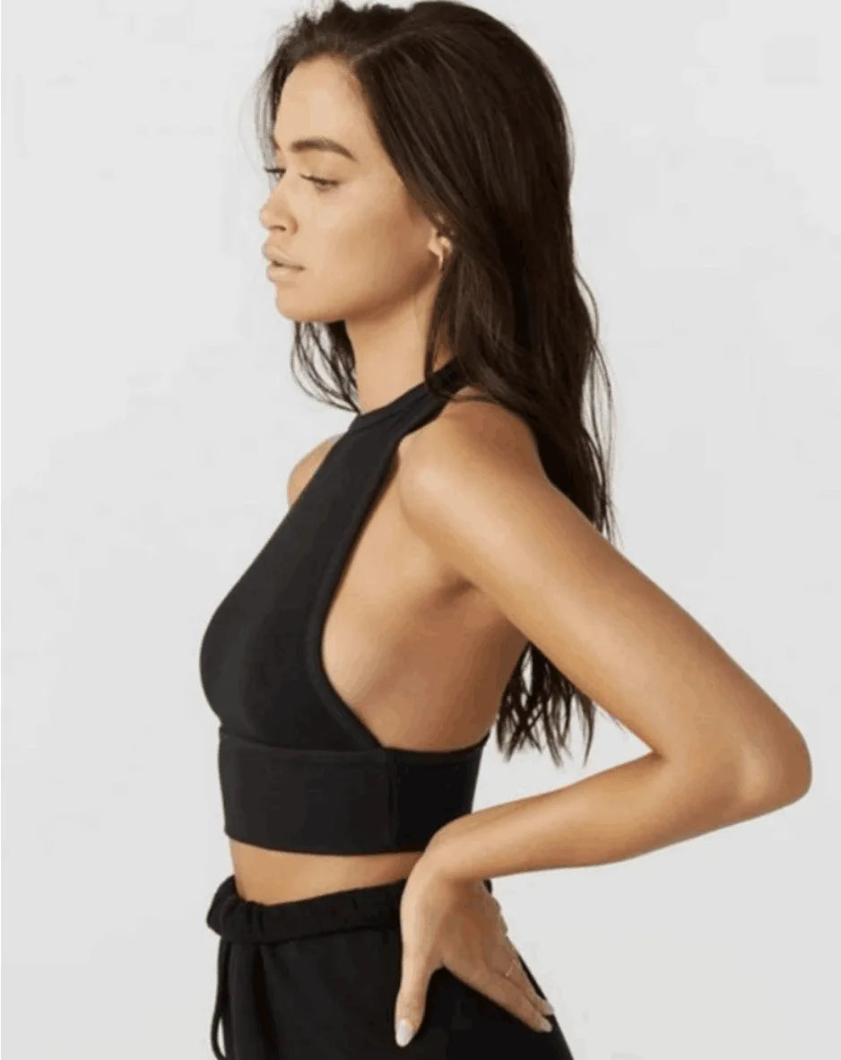 Sexy Fitness Sports Underwear for Women, Round Neck, Tight Back Top, Outdoor Running with Chest Cushion, Thread, 2024